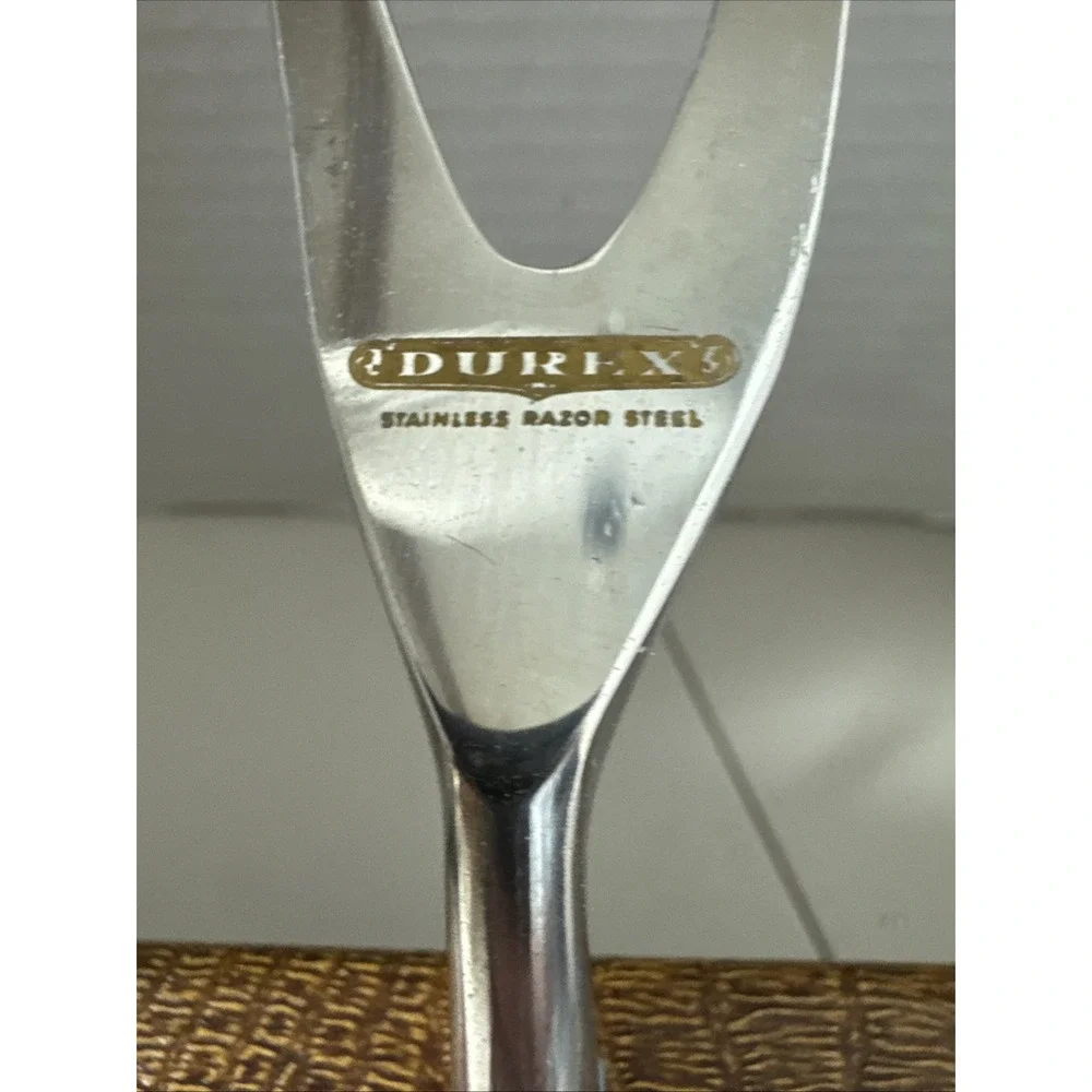 VINTAGE DUREX SOLINGEN GERMANY 2 PIECE STAINLESS CARVING SET‎